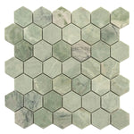 Envy Green Marble Hexagon Mosaic Tile Sample | Tile Club