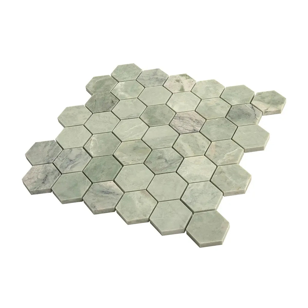 Envy Green Marble Hexagon Mosaic Tile | Tile Club
