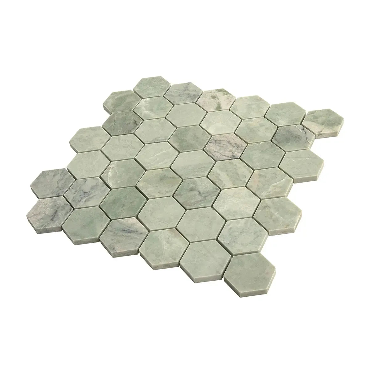 Envy Green Marble Hexagon Mosaic Tile | Tile Club