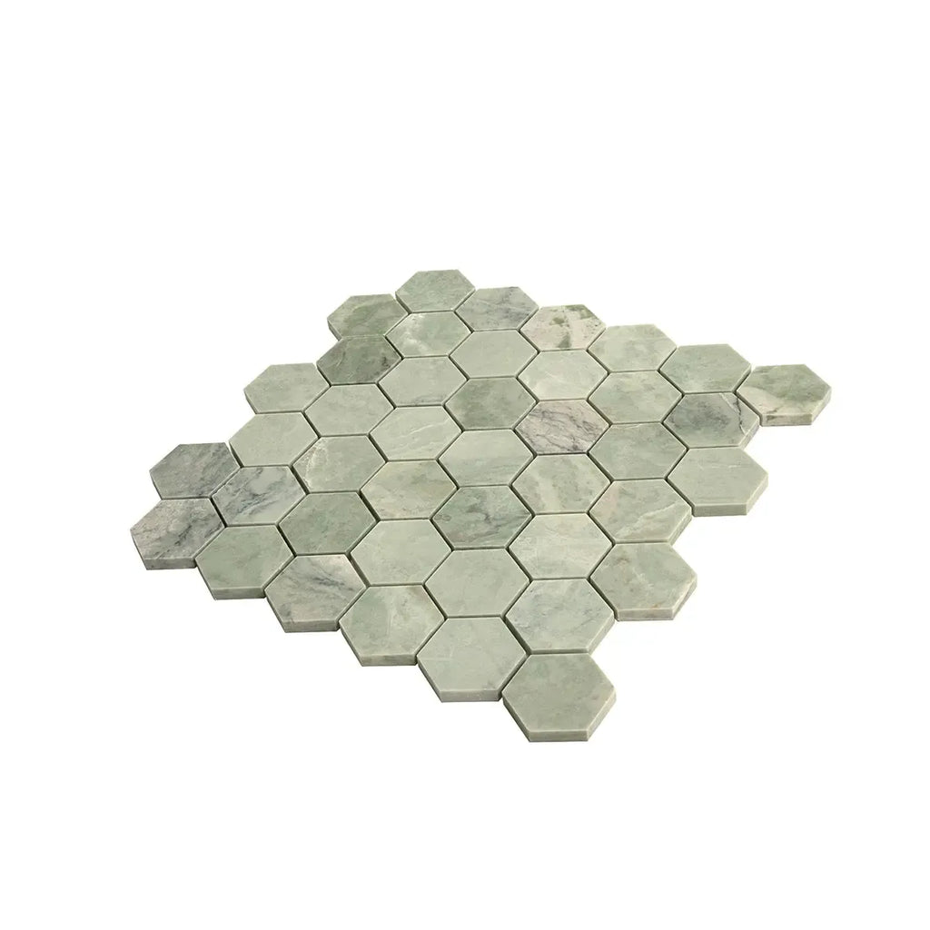 Envy Green Marble Hexagon Mosaic Tile | Tile Club
