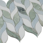 Envy Green & White Marble Hexagon Mosaic Tile | Tile Club