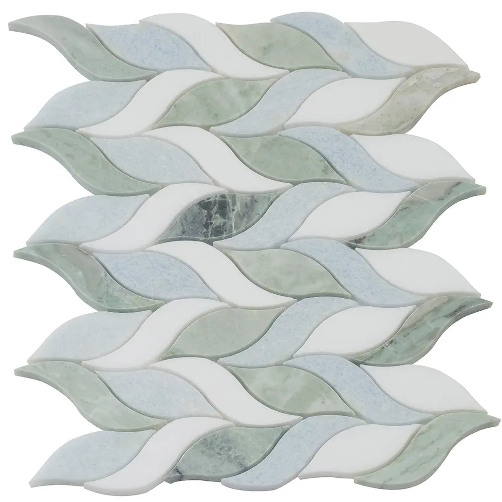 Envy Green & White Marble Hexagon Mosaic Tile | Tile Club