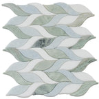 Envy Green & White Marble Hexagon Mosaic Tile | Tile Club