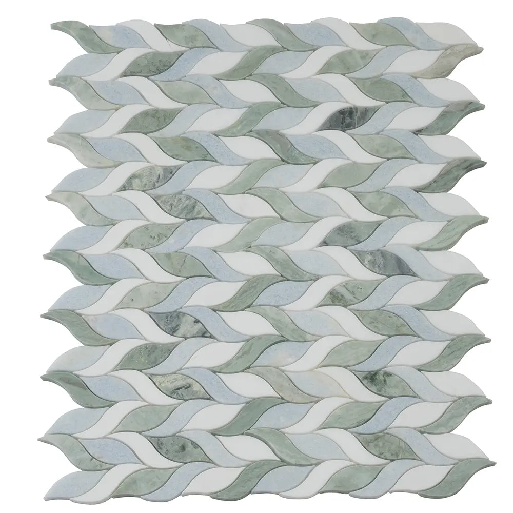 Envy Green & White Marble Hexagon Mosaic Tile | Tile Club