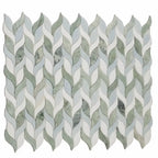 Envy Green and White Leaf Marble Mosaic Tile | Tile Club