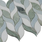 Envy Green & White Marble Hexagon Mosaic Tile | Tile Club