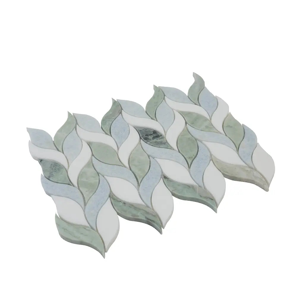 Envy Green & White Marble Hexagon Mosaic Tile | Tile Club