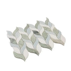 Envy Green and White Leaf Marble Mosaic Tile | Tile Club