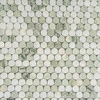 Envy Green Marble Penny Round Tile | Tile Club