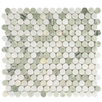 Envy Green Marble Penny Round Tile | Tile Club