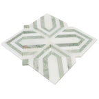 Envy Trinity Green Marble Geometric Mosaic Tile | Tile Club