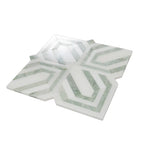 Envy Trinity Green Marble Geometric Mosaic Tile | Tile Club