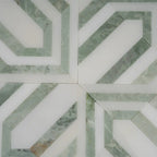 Envy Trinity Green Marble Geometric Mosaic Tile | Tile Club