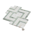 Envy Green Marble and Shell Square Weave Mosaic Tile | Tile Club