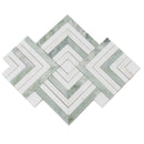 Envy Green Marble and Shell Square Weave Mosaic Tile | Tile Club