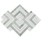 Envy Green Marble and Shell Square Weave Mosaic Tile | Tile Club