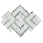 Envy Green Marble and Shell Square Weave Mosaic Tile | Tile Club