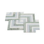 Envy Green and Blue Marble Square Weave Mosaic Tile | Tile Club