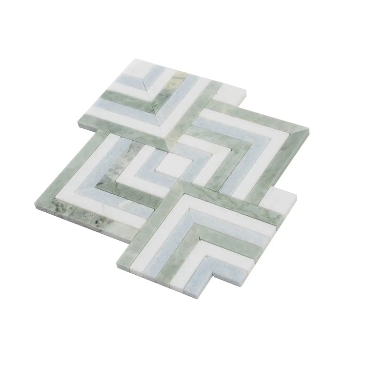 Envy Green and Blue Marble Square Weave Mosaic Tile | Tile Club