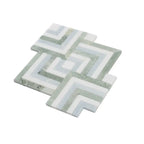 Envy Green and Blue Marble Square Weave Mosaic Tile | Tile Club
