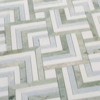 Envy Green and Blue Marble Square Weave Mosaic Tile | Tile Club