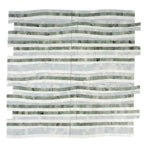 Envy Green and Thassos Waterfall Marble Mosaic Tile | Tile Club