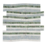 Envy Green and Thassos Waterfall Marble Mosaic Tile | Tile Club