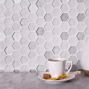 Ice White Hexagon Glass Mosaic Tile