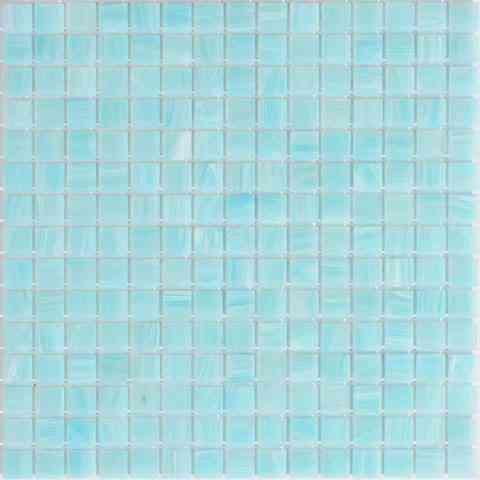 Icy Snowflake Blue Squares Glass Pool Tile Sample