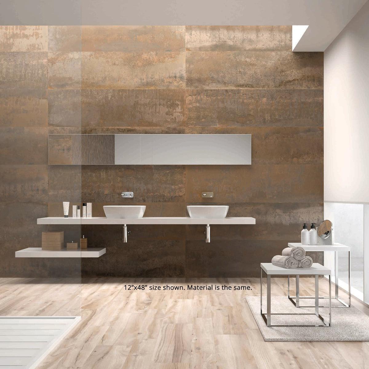 12" x 24" Ionic Copper Porcelain Tile