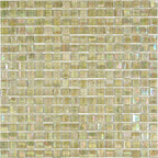 Iridescent Yellow Gold Squares Glass Tile