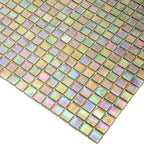 Iridescent Yellow Gold Squares Glass Tile | Tile Club