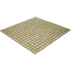 Iridescent Yellow Gold Squares Glass Tile | Tile Club