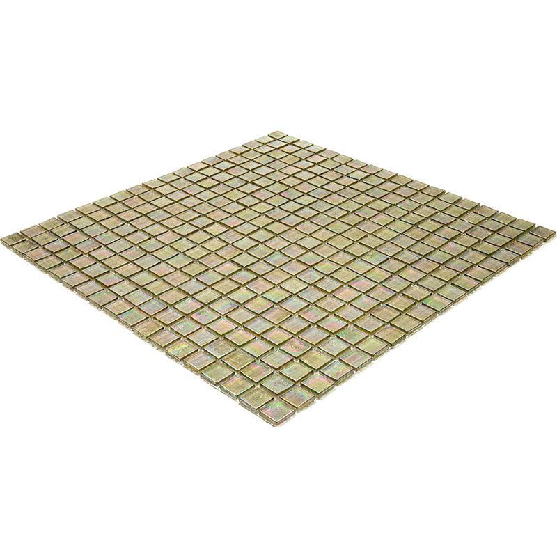 Iridescent Yellow Gold Squares Glass Tile | Tile Club