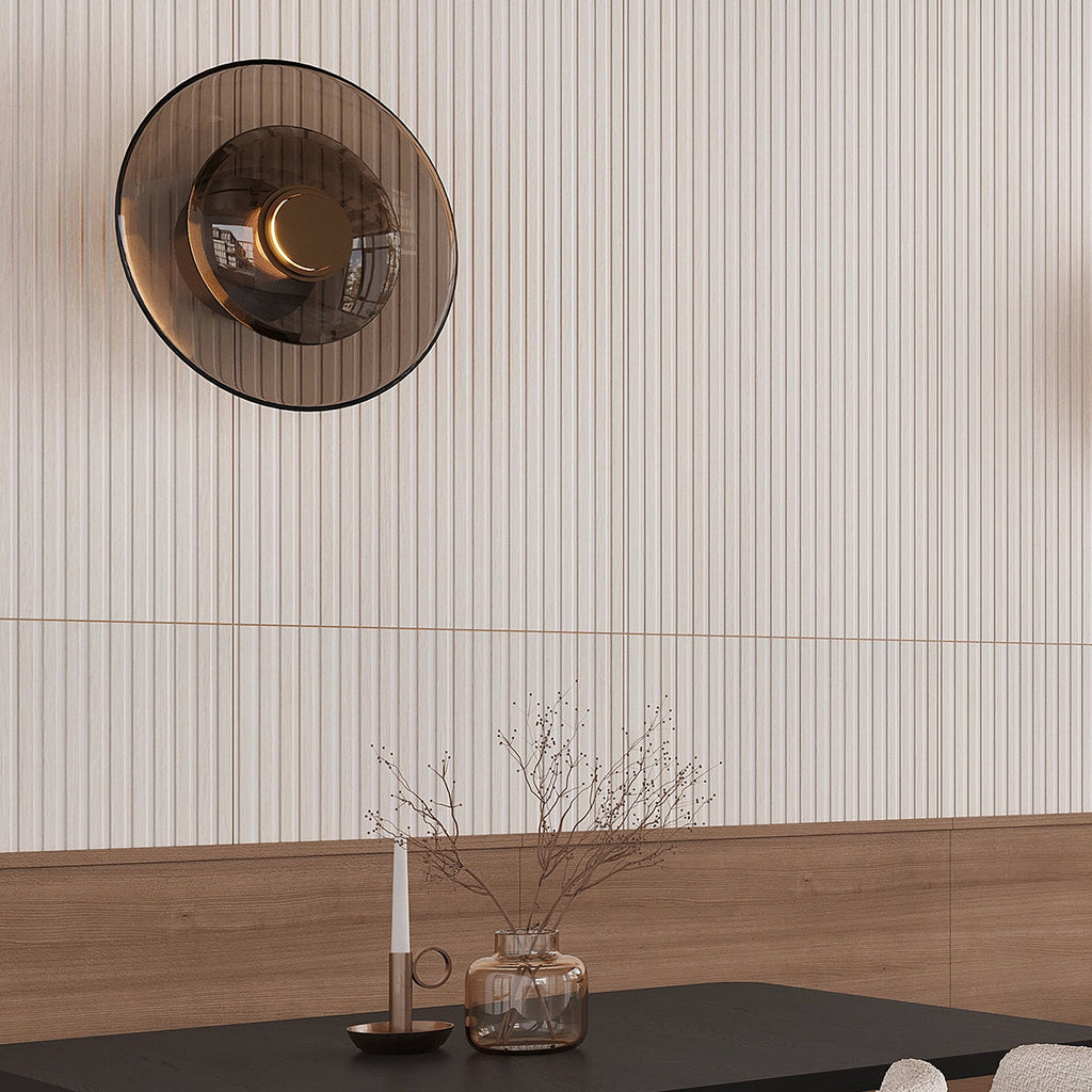 Japandi White Slat Wall Tile
