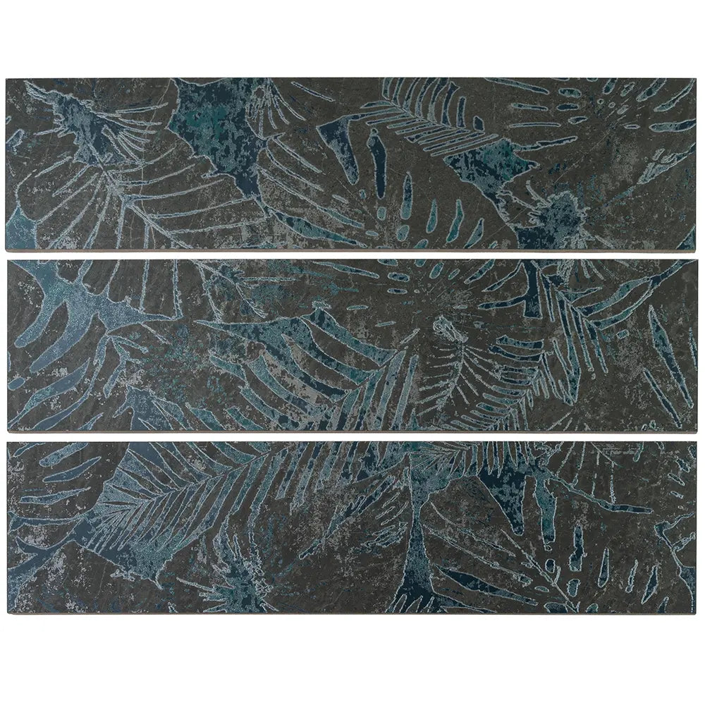 Slatestone Decor Tropic Black Porcelain 11 8" x 47 3" | Tile Club