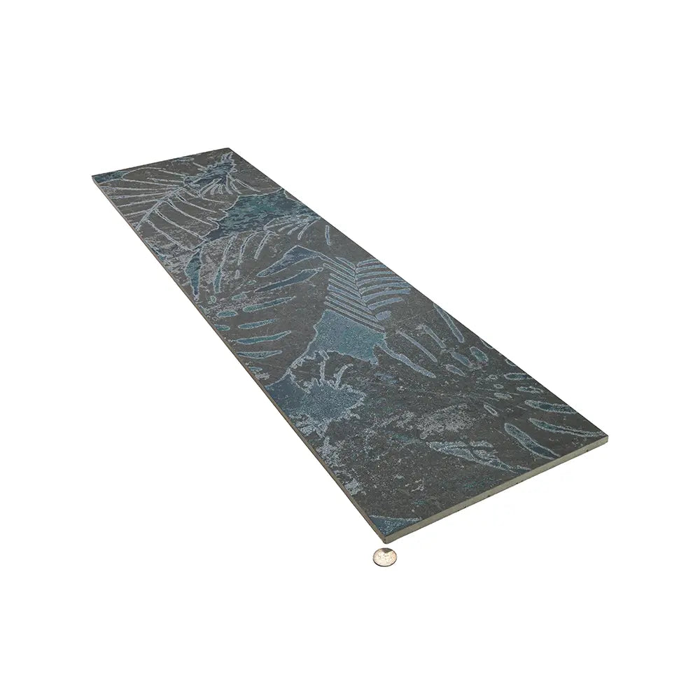 Slatestone Decor Tropic Black Porcelain 11 8" x 47 3" | Tile Club