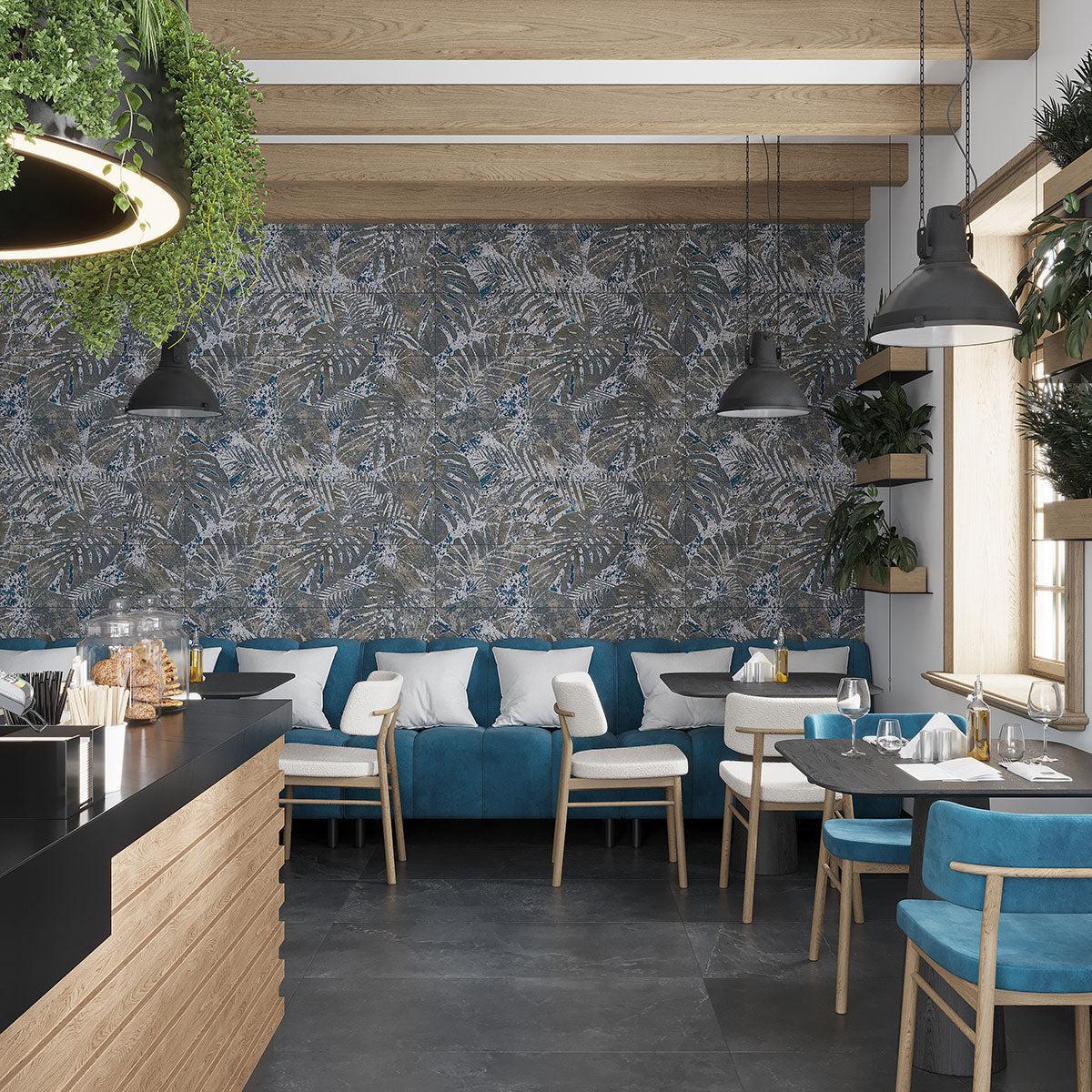 Slatestone Decor Tropic Black Porcelain 11 8" x 47 3" | Tile Club