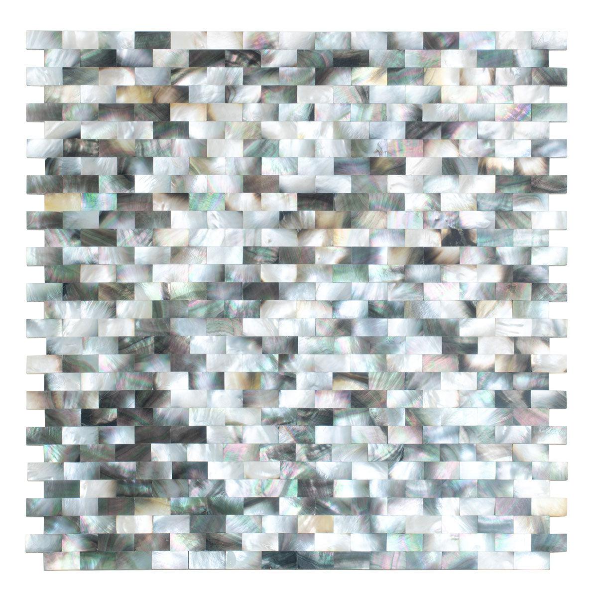 Mother Of Pearl Grey Bricks Mosaic Tile | Tile Club