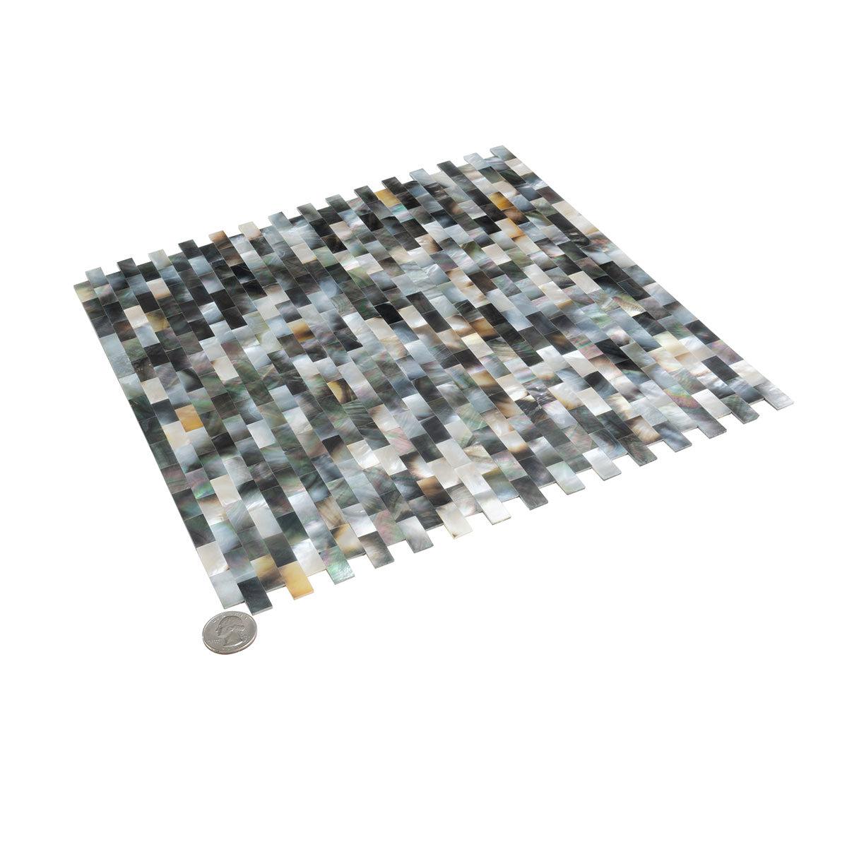 Mother Of Pearl Grey Bricks Mosaic Tile