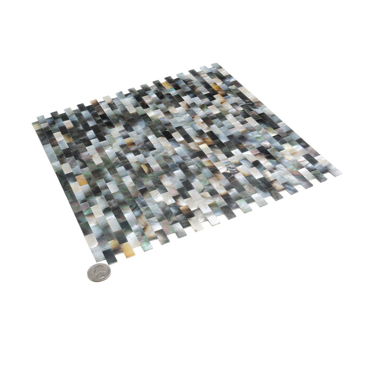 Mother Of Pearl Grey Bricks Mosaic Tile | Tile Club
