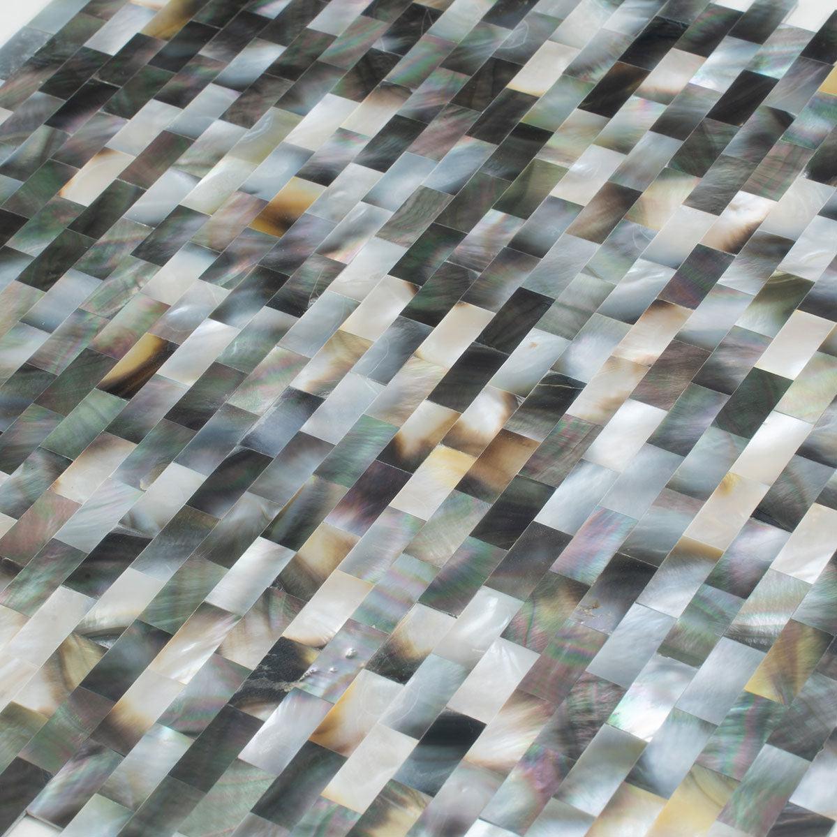 Mother Of Pearl Grey Bricks Mosaic Tile | Tile Club