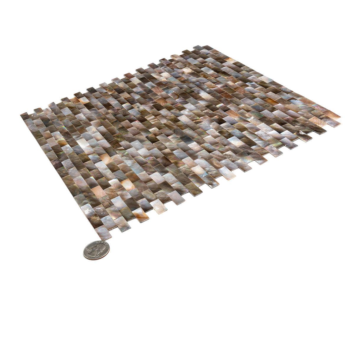 Mother Of Pearl Gold Bricks Mosaic Tile | Tile Club