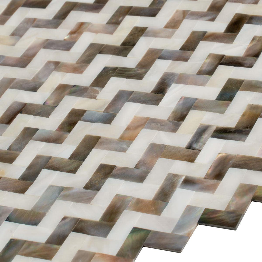 Mother Of Pearl Divine Herringbone Mosaic Tile | Tile Club