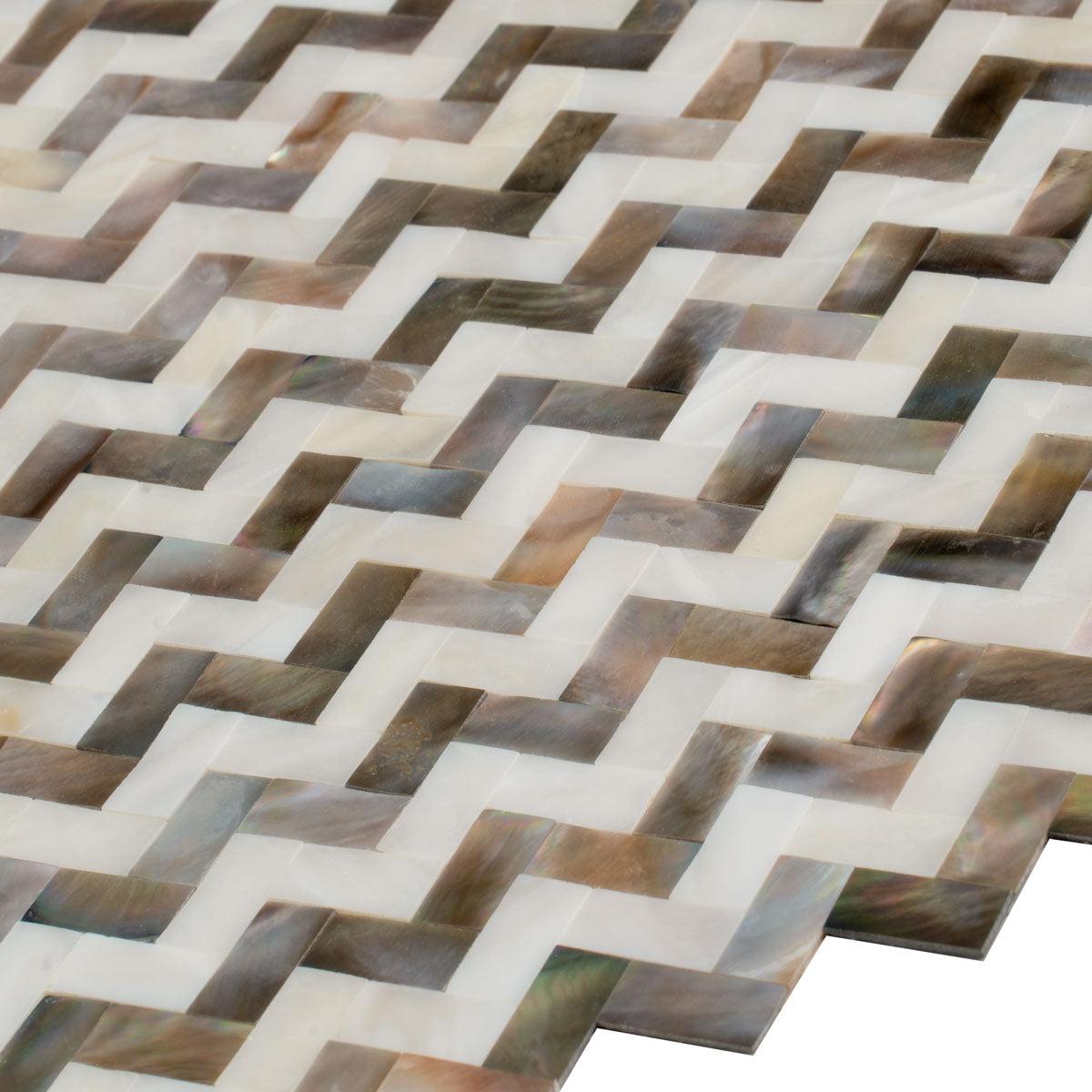 Mother Of Pearl Divine Herringbone Mosaic Tile | Tile Club