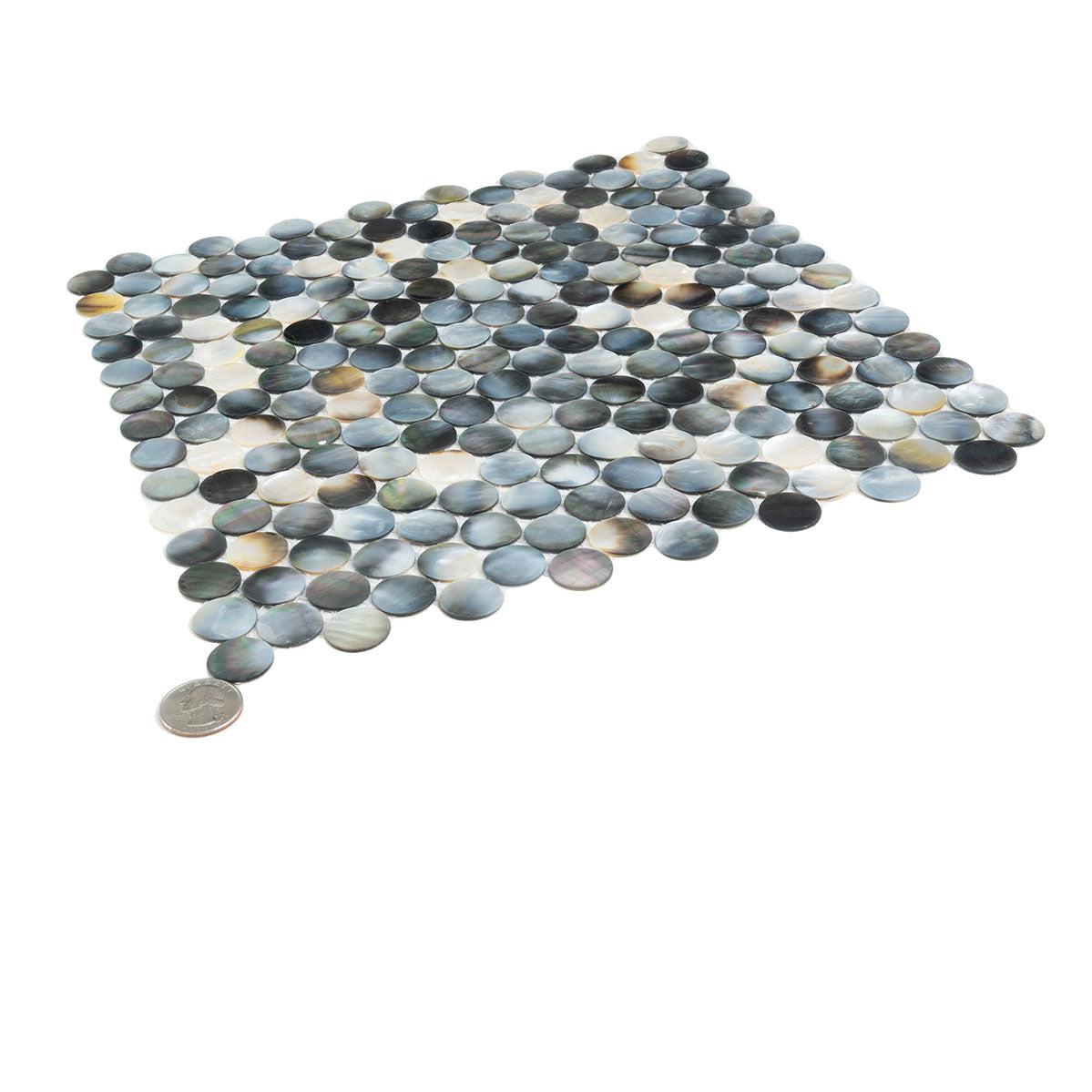 Mother Of Pearl Deep Sea Penny Rounds Mosaic Tile | Tile Club