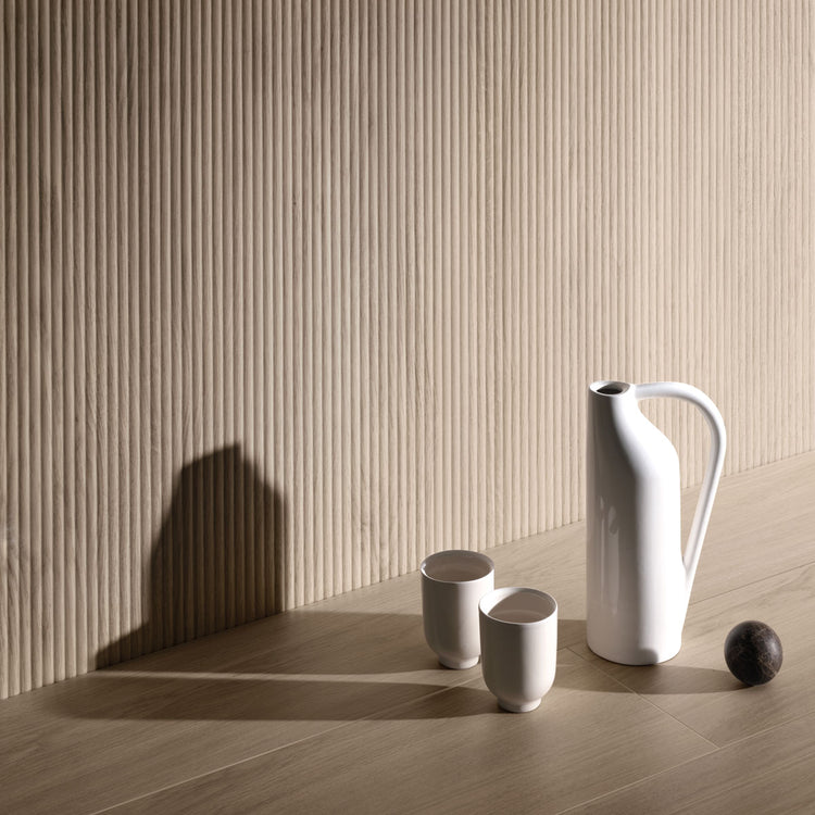 Japandi Skinny Slat Gray Wood-Look Tile