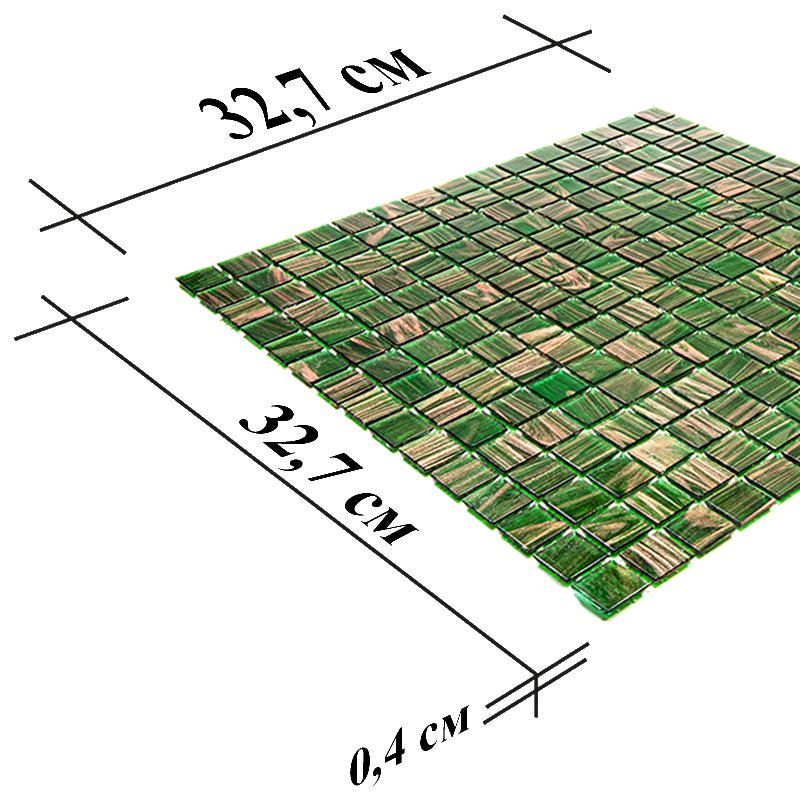 Jungle Green & Brown Squares Glass Pool Tile | Tile Club