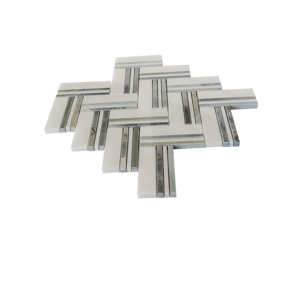 Nova Herringbone Blue Marble Tile | Tile Club