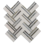 Nova Herringbone Blue Marble Tile